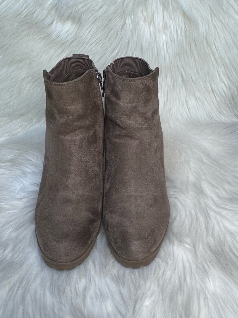 Women's Nine West Brown Suede Ankle Booties - Classic Chelsea Style